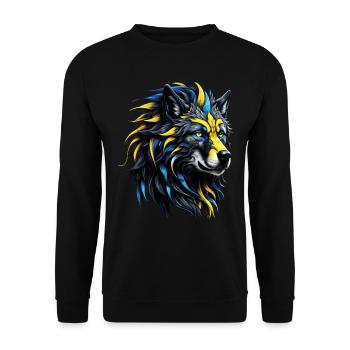 Wolf Lover Wild Animal Art Wolf Colorful Animal - Unisex Sweatshirt - black - Front - Alina (178cm) & Michal (187cm)