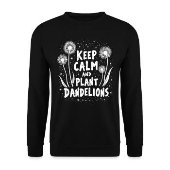 Dandelion Dandelion Lover Floral Floral - Sweat-shirt Unisexe - noir - Devant - Alina (178cm) & Michal (187cm)