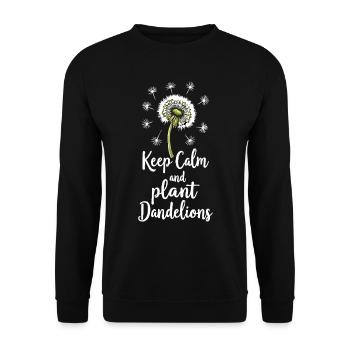Dandelion Dandelion Lover Floral Floral - Sweat-shirt Unisexe - noir - Devant - Alina (178cm) & Michal (187cm)