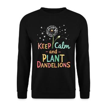 Dandelion Dandelion Lover Floral Floral - Sweat-shirt Unisexe - noir - Devant - Alina (178cm) & Michal (187cm)