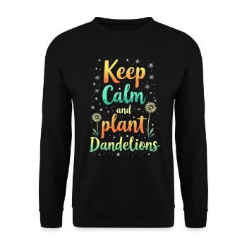 Dandelion Dandelion Lover Floral Floral - Sweat-shirt Unisexe - noir - Devant - Alina (178cm) & Michal (187cm)