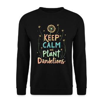 Dandelion Dandelion Lover Floral Floral - Sweat-shirt Unisexe - noir - Devant - Alina (178cm) & Michal (187cm)