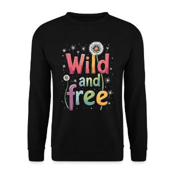 Dandelion Dandelion Lover Floral Floral - Sweat-shirt Unisexe - noir - Devant - Alina (178cm) & Michal (187cm)