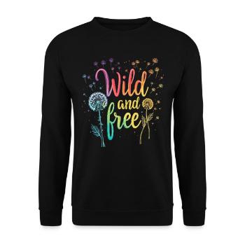 Löwenzahn Pusteblumen Liebhaber Blumen Floral - Unisex Pullover - Schwarz - Vorne - Alina (178cm) & Michal (187cm)