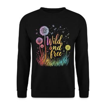 Dandelion Dandelion Lover Floral Floral - Sweat-shirt Unisexe - noir - Devant - Alina (178cm) & Michal (187cm)