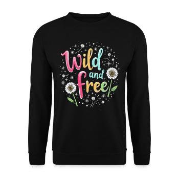 Dandelion Dandelion Lover Floral Floral - Sweat-shirt Unisexe - noir - Devant - Alina (178cm) & Michal (187cm)