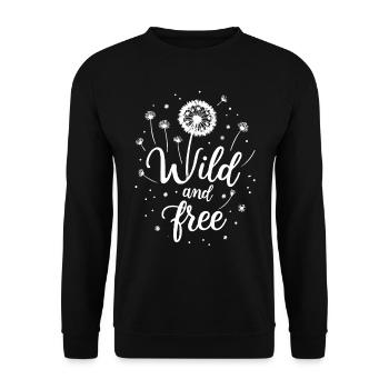 Dandelion Dandelion Lover Floral Floral - Sweat-shirt Unisexe - noir - Devant - Alina (178cm) & Michal (187cm)