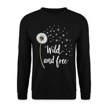 Dandelion Dandelion Lover Floral Floral - Sweat-shirt Unisexe - noir - Devant - Alina (178cm) & Michal (187cm)