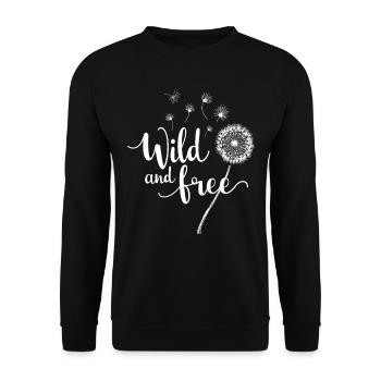 Dandelion Dandelion Lover Floral Floral - Sweat-shirt Unisexe - noir - Devant - Alina (178cm) & Michal (187cm)