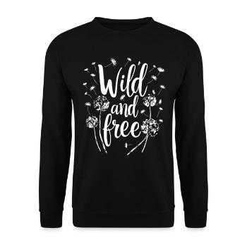 Dandelion Dandelion Lover Floral Floral - Sweat-shirt Unisexe - noir - Devant - Alina (178cm) & Michal (187cm)