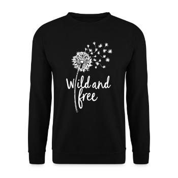 Dandelion Dandelion Lover Floral Floral - Sweat-shirt Unisexe - noir - Devant - Alina (178cm) & Michal (187cm)