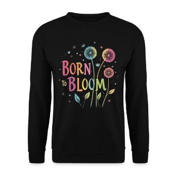 Dandelion Dandelion Lover Floral Floral - Sweat-shirt Unisexe - noir - Devant - Alina (178cm) & Michal (187cm)