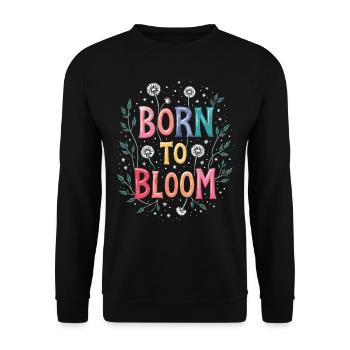 Dandelion Dandelion Lover Floral Floral - Sweat-shirt Unisexe - noir - Devant - Alina (178cm) & Michal (187cm)