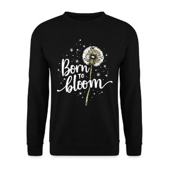 Dandelion Dandelion Lover Floral Floral - Sweat-shirt Unisexe - noir - Devant - Alina (178cm) & Michal (187cm)
