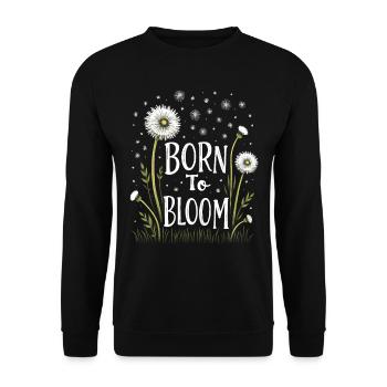 Dandelion Dandelion Lover Floral Floral - Sweat-shirt Unisexe - noir - Devant - Alina (178cm) & Michal (187cm)
