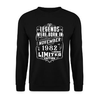 Anniversaire Novembre 1982 Edition Limitée Légende - Sweat-shirt Unisexe - noir - Devant - Alina (178cm) & Michal (187cm)