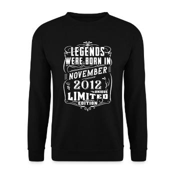 Birthday November 2012 Limited Edition Legend - Unisex Sweatshirt - black - Front - Alina (178cm) & Michal (187cm)