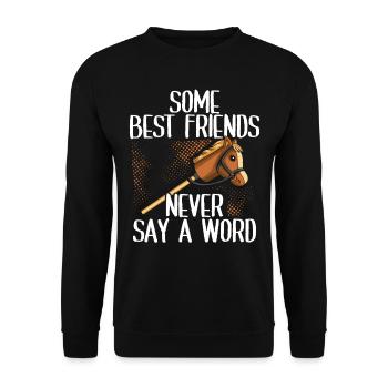Hobby Horsing Hobby Horse Horse Horse Riding - Unisex Sweatshirt - black - Front - Alina (178cm) & Michal (187cm)