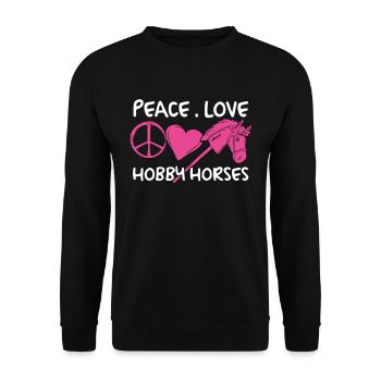 Hobby Horsing Hobby Horse Horse Horse Riding - Unisex Sweatshirt - black - Front - Alina (178cm) & Michal (187cm)