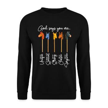 Hobby Horsing Hobby Horse Horse Horse Riding - Unisex Sweatshirt - black - Front - Alina (178cm) & Michal (187cm)