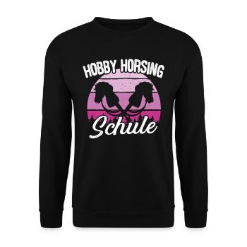 Hobby Horsing Lessons Hobby Horse Horse Riding - Unisex Sweatshirt - black - Front - Alina (178cm) & Michal (187cm)