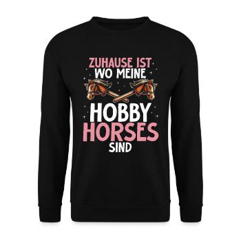 Hobby Horsing Hobby Horse Horse Horse Riding - Unisex Sweatshirt - black - Front - Alina (178cm) & Michal (187cm)