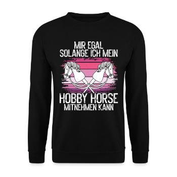 Hobby Horsing Hobby Horse Horse Horse Riding - Unisex Sweatshirt - black - Front - Alina (178cm) & Michal (187cm)