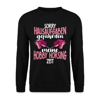 Hobby Horsing Hobby Horse Horse Horse Riding - Unisex Sweatshirt - black - Front - Alina (178cm) & Michal (187cm)