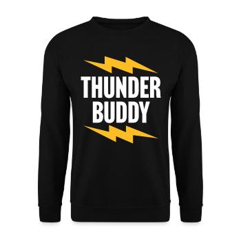 Thunder Buddy - Unisex Sweatshirt - black - Front - Alina (178cm) & Michal (187cm)