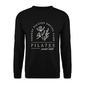 Pilates Club Studio Sonntagskurse - Unisex Pullover - Schwarz - Vorne - Alina (178cm) & Michal (187cm)