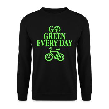 Cycling Go Green Every Day - Unisex Sweatshirt - black - Front - Alina (178cm) & Michal (187cm)