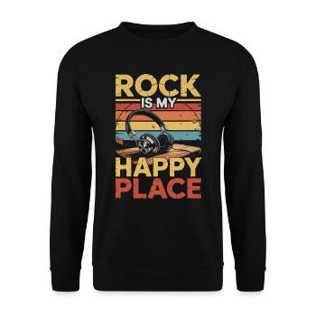 Rock My Happy Place Music Lover DJ Headphones - Unisex Sweatshirt - black - Front - Alina (178cm) & Michal (187cm)