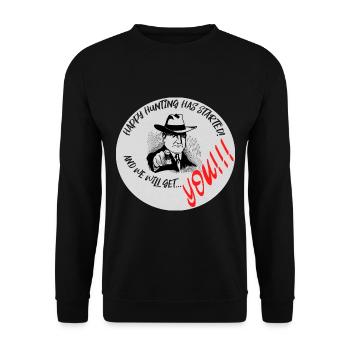 Happy Hunting! - Unisex Pullover - Schwarz - Vorne - Alina (178cm) & Michal (187cm)