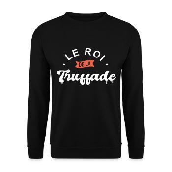 roi de la Truffade Cadeau humour personnalisé - Sweat-shirt Unisexe - noir - Devant - Alina (178cm) & Michal (187cm)