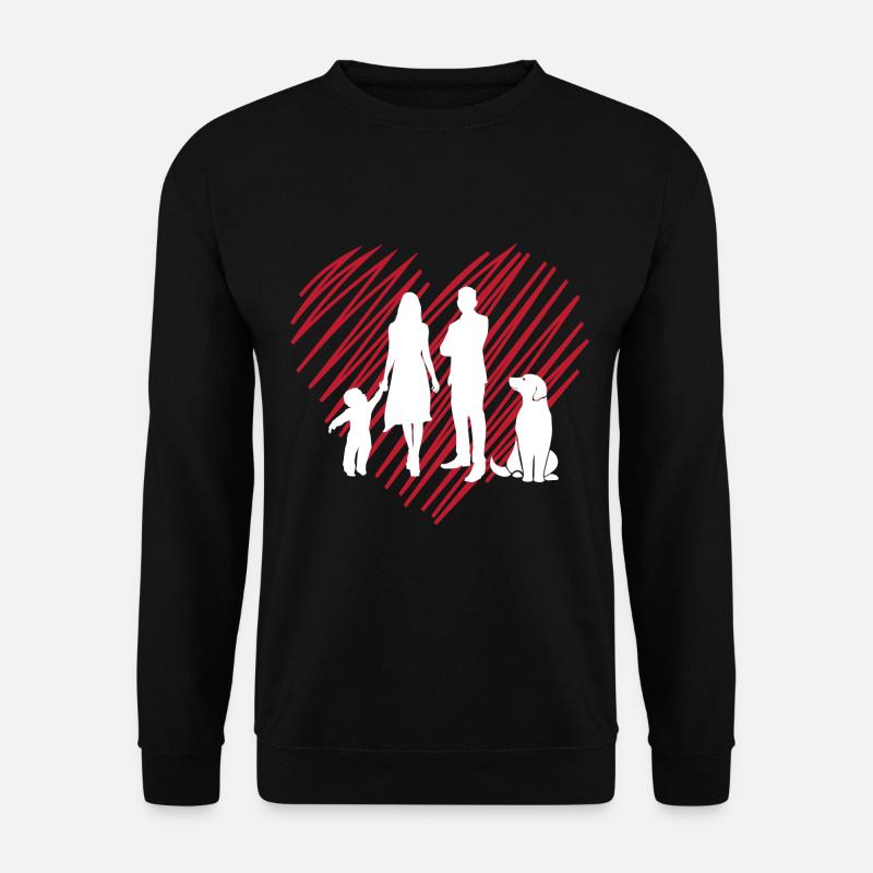 Familie mit Herz - Unisex Pullover - Schwarz