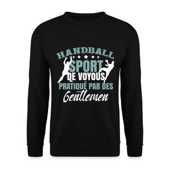 Amusant Handball Hommes - Sweat-shirt Unisexe - noir - Devant - Alina (178cm) & Michal (187cm)
