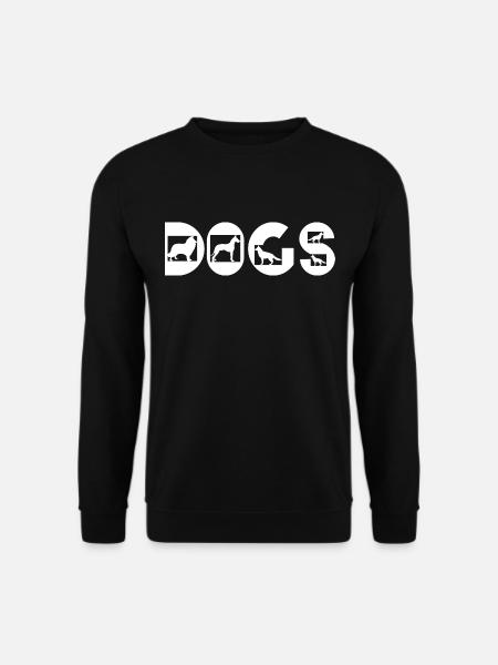 Funny Dogs in Letters lustige Hunde in Buchstaben - Unisex Pullover - Schwarz