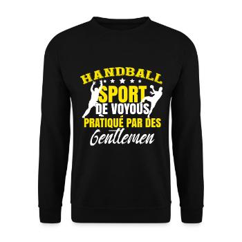 Amusant Handballeur - Sweat-shirt Unisexe - noir - Devant - Alina (178cm) & Michal (187cm)