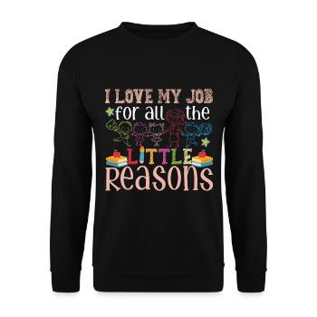 Enseignante en garderie - Sweat-shirt Unisexe - noir - Devant - Alina (178cm) & Michal (187cm)