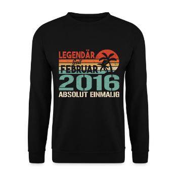 Birthday Gift - Vintage February 2016 - Unisex Sweatshirt - black - Front - Alina (178cm) & Michal (187cm)