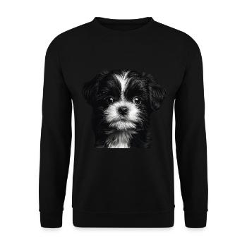 Shih Tzu - Unisex Pullover - Schwarz - Vorne - Alina (178cm) & Michal (187cm)