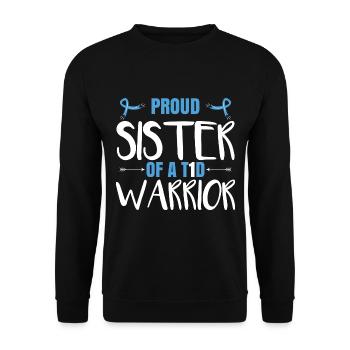 Proud Sister Of A T1D Warrior - Unisex Sweatshirt - black - Front - Alina (178cm) & Michal (187cm)