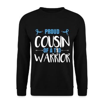 Proud Cousin Of A T1D Warrior - Unisex Sweatshirt - black - Front - Alina (178cm) & Michal (187cm)