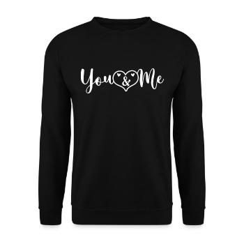 You and me Love with Heart Du und Ich die Liebe - Unisex Pullover - Schwarz - Vorne - Alina (178cm) & Michal (187cm)