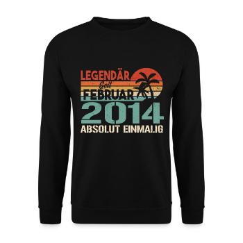 Birthday Gift - Vintage February 2014 - Unisex Sweatshirt - black - Front - Alina (178cm) & Michal (187cm)