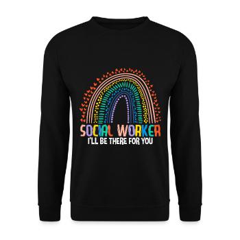 Sozialarbeiter - Unisex Pullover - Schwarz - Vorne - Alina (178cm) & Michal (187cm)