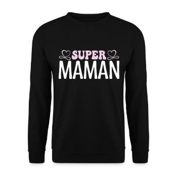 Super maman. Cadeau maman, fêtes des mères. maman. - Sweat-shirt Unisexe - noir - Devant - Alina (178cm) & Michal (187cm)