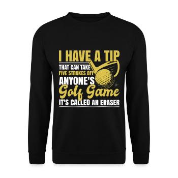 Drôle de joueur de golf Golfeur - Sweat-shirt Unisexe - noir - Devant - Alina (178cm) & Michal (187cm)