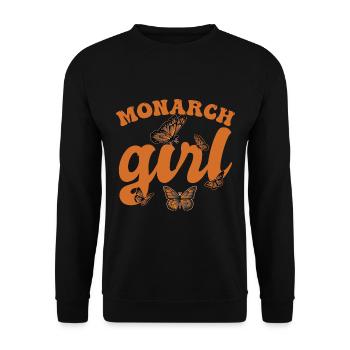 Monarch-Mädchen - Unisex Pullover - Schwarz - Vorne - Alina (178cm) & Michal (187cm)