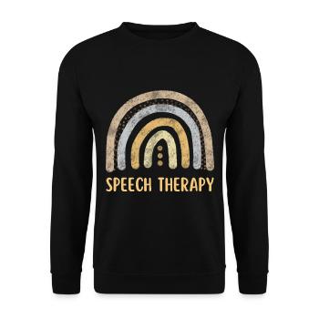 Speech Therapy Rainbow - Unisex Sweatshirt - black - Front - Alina (178cm) & Michal (187cm)